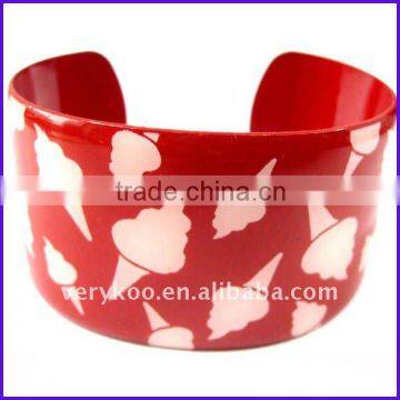 Fashion Metal Enamel Wide Cuff Bangles (FCH-10851)