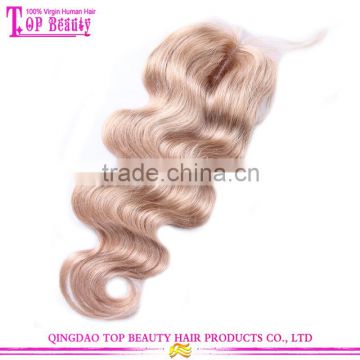 Wholesale Top Quality Blonde Body Wave Hair Closure Piece Large Stock Blonde Silk Top Closure