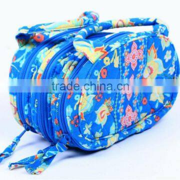 Z366 120924 Quilted Cotton 100% Cosmetic Bag, Make up Bag
