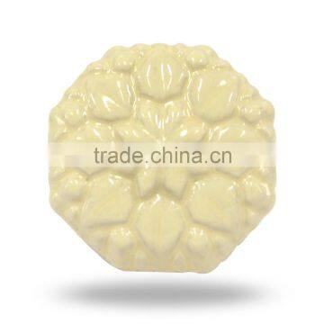 Ceramic White Embossed Floral Knob