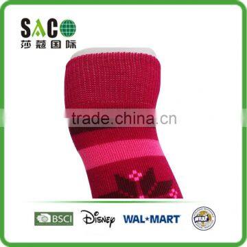 Pink Black Snow Pattern Pink Black Stripe Red Cotton Knee High Sports Socks