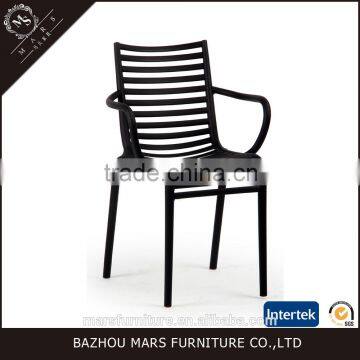 Cheap stackable pp chair armrest for dining
