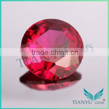 Wholesale loose gemstones 7# light red round-shape synthetic corundum stone free gemstone samples