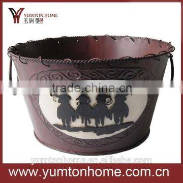 Metal western cowboy bucket and metal craft