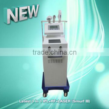 3 Handpieces and 2 LCD screens multifunctional Beauty products--elgiht/rf/laser beauty machine made in China