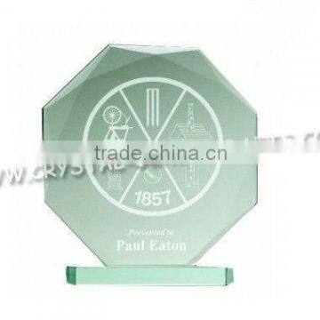 Engraved Jade Glass Star Trophy Promotional