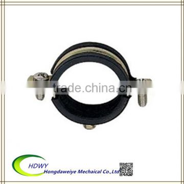 Heavy duty pipe clamp with rubber;Stainless steel pipe clamp;pipe clamps with epdm rubber lining