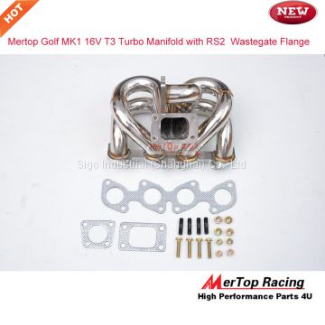 Mertop Race Stainless steel VW Golf 1 MK1 16v 1.8L and 2L T3 Turbo exhaust Manifold with Audi RS2 Wastegate flange