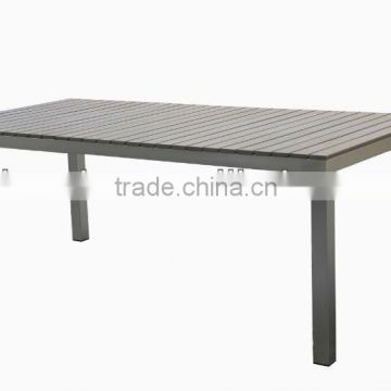 Outdoor garden brushed aluminum polywood table