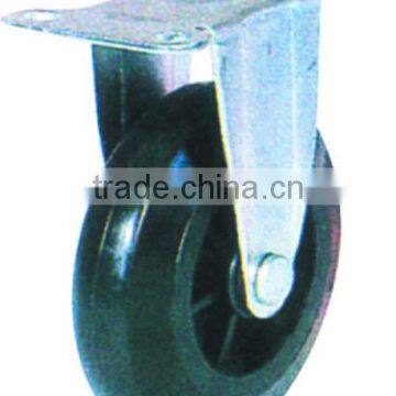 Fixed Plate Rubber Caster,4" inch Solid Caster,6" swivel plastic castors for transportation equipment