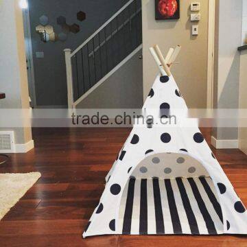 New Luxury Dog Cats Pet Fur Baby Kennel pe Dog Striped Bed House Teepee Room Tent Pet Toy Accessories for Wholesale photo-2