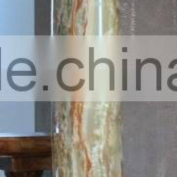 A GRADE DARK GREEN ONYX COLUMNS PILLARS CARVED TOP photo-6