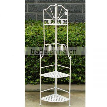 vintage white metal garden flower shelf