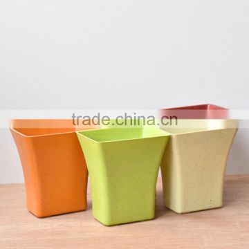 Indoor small plant fiber biodegradable rectangular plastic planters