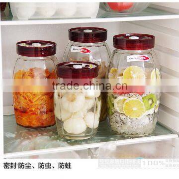 Large Glass Storage Jar With metal screw Lid-1.2 1.8l 2.4l liter