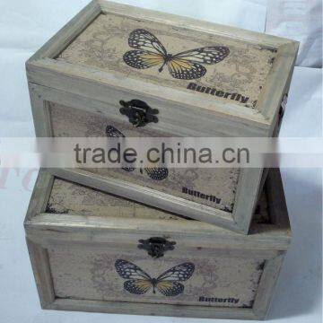 wooden case in antique style for home decor