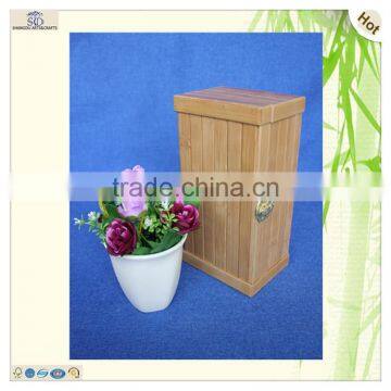 Single Space Rectangle Lock Hinged Bamboo Wooden Box photo-4
