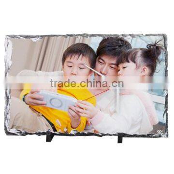 Wholesale Sublimation Photo Stone Slate With Clock For Wedding Decoration