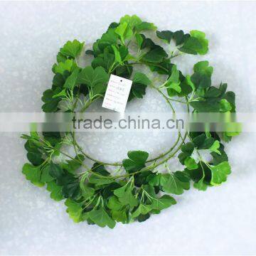 vertical garden wall hanging 240cm Long cheap make fake recycling plastic PE green gingko vine artificial plant EMX10 3020