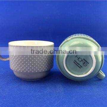 Hot Selling Colorful Stackable Coffee Mugs With Rack