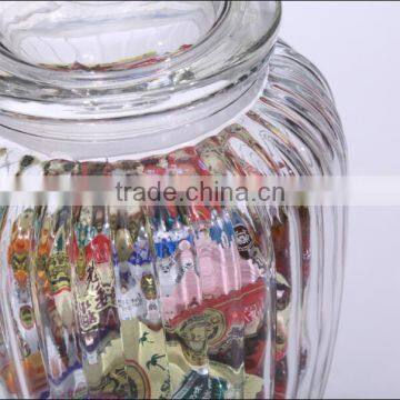 Set 3 Clear Large Antique Glass Storage Jars With Airtight Glass Lid
