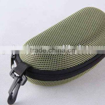 Double colour net cloth glasses box with plastic hook/glasses case