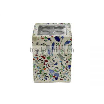 Hot Sale Colorful Glass Splinter Concrete Bathroom Accessory Sets photo-3