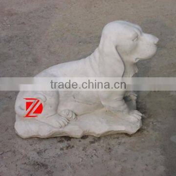 white dog statue in white marble