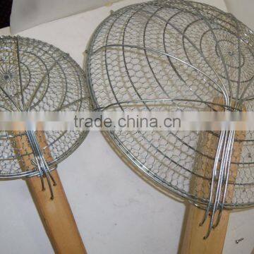 Hot Sale Stainless Steel/zink Plated Metal Noodle Skimmer With Bamboo Handle photo-4