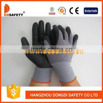 DDSAFETY Hot Sale Black Nylon And Spandex Nitrile Ultra Foam Glove