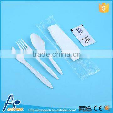 Hot selling eco friendly white PP plastic fork and knife set cutlery