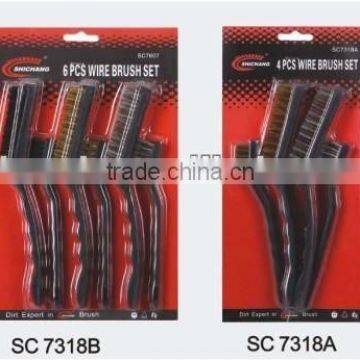 hot sale plastic handle steel wire brush sets