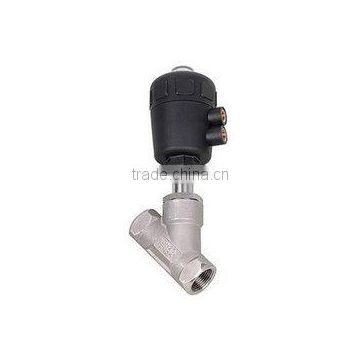 Stainless steel pneumatic angle seat valve