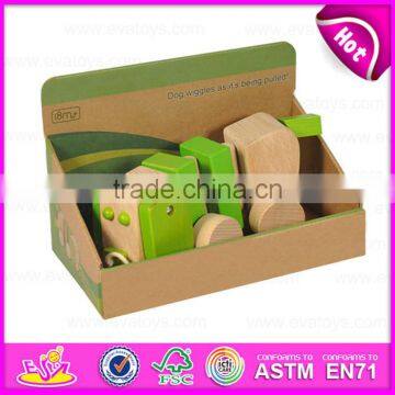 2015 Educational Cute String Wooden Dog Pull Toy,Wooden Dog Pull Along Toy for Toddlers,Hot Sale Wooden Animal Pull Toy W05B099 photo-6