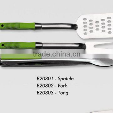 B203 Rubber and plastic handle 3pcs bbq set