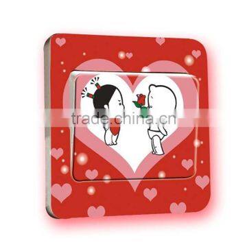 Fashion Decorative Wall Sticker , Waterproof Bedroom Switch Stick photo-4