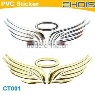New Car Beauty Product Custom Decal Sticker 3d Logo Sticker Gold Wing