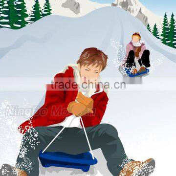 Professional Hot Selling Child 75cm Snow Slide Plastic Tobaggon Snowboard One Seat With Brake photo-2