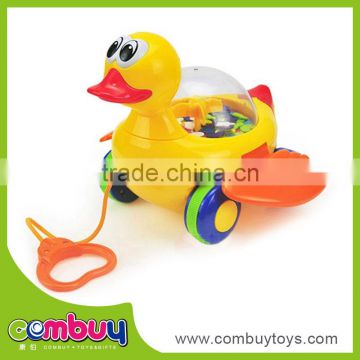 Intelligence plastic cartoon music duck pull string toys