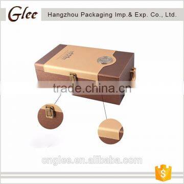 Cheap Price Fancy Pu Leather Wine Bottle Packaging Box