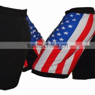 cheap Customized MMA shorts High quality / Country Flag MMA boxing short sublimation