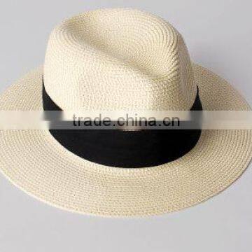 white blank straw hat