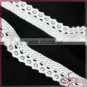 White embroidery guipure lace, water soluble chemical lace trimming for dress