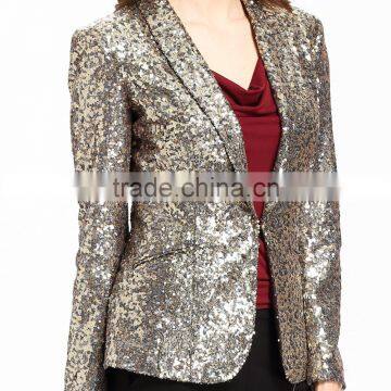 Domin Fashion Latest Sequin Fabric Women Coat Guangzhou Factory photo-2