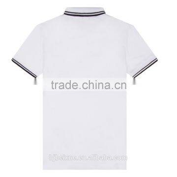 OEM White Cotton Printing Custom Collar Tshirt Design Plain Mens Tshirt photo-4