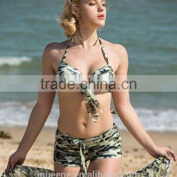 2015 Camouflage Bikini With Cover up Beachwear photo-4