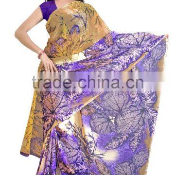 Digital Flower Printed Designer Styles Saree in Georgette Fabric photo-3