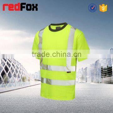 Man T-shirt Red Quality Reflective Safety T-shirt for Running Button T-shirts photo-3