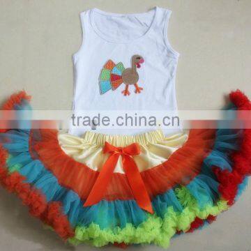 High Quality Tops+Skirt Turkey Thanksgiving Tutu Outfit