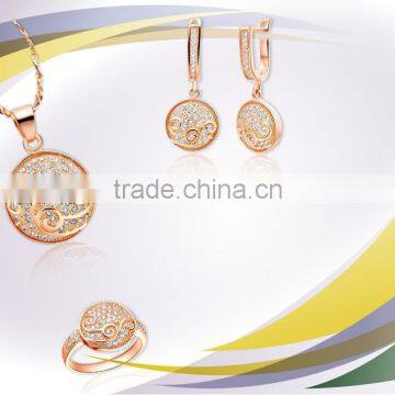 Rose Gold Round Designer With CZ Studded Pendantset photo-5